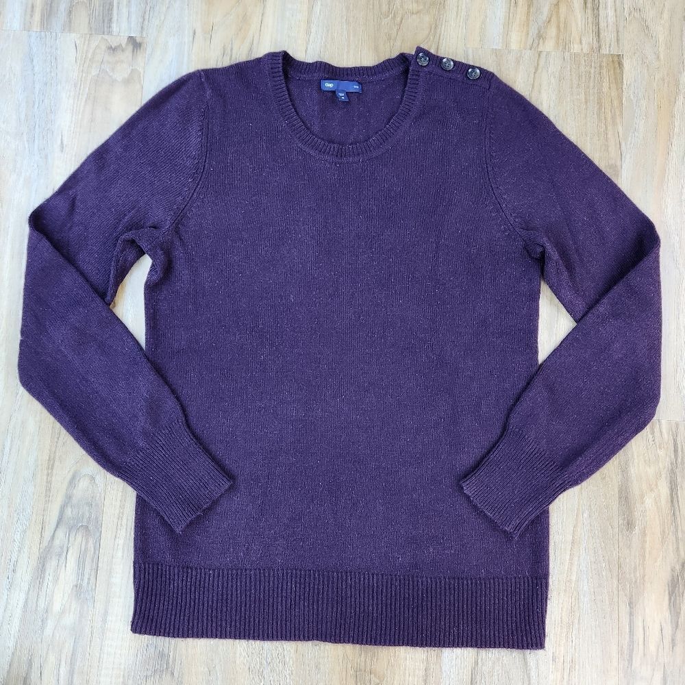🐞Gap Plum Luxe Angora Rabbit Hair Blend Long Sleeve Sweater Medium